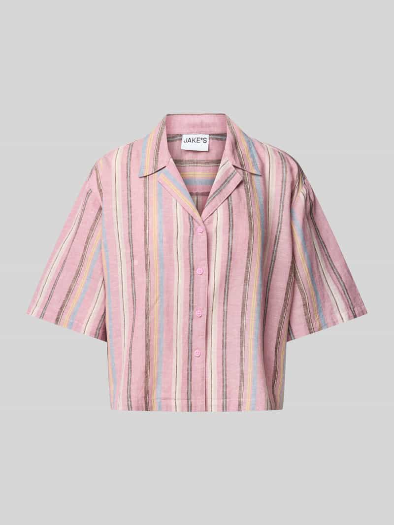 Jake*s Casual Linnen blouse met streepmotief