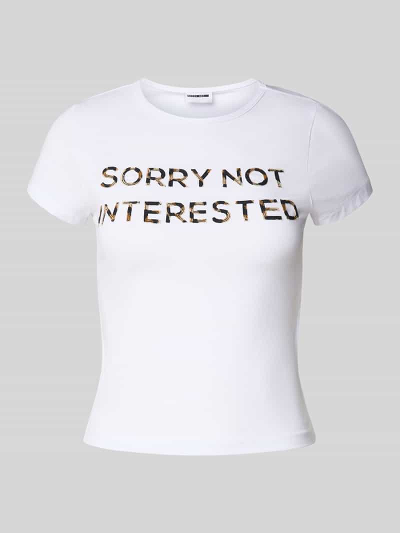 Noisy May T-shirt met statementstitching model 'KATINKA'