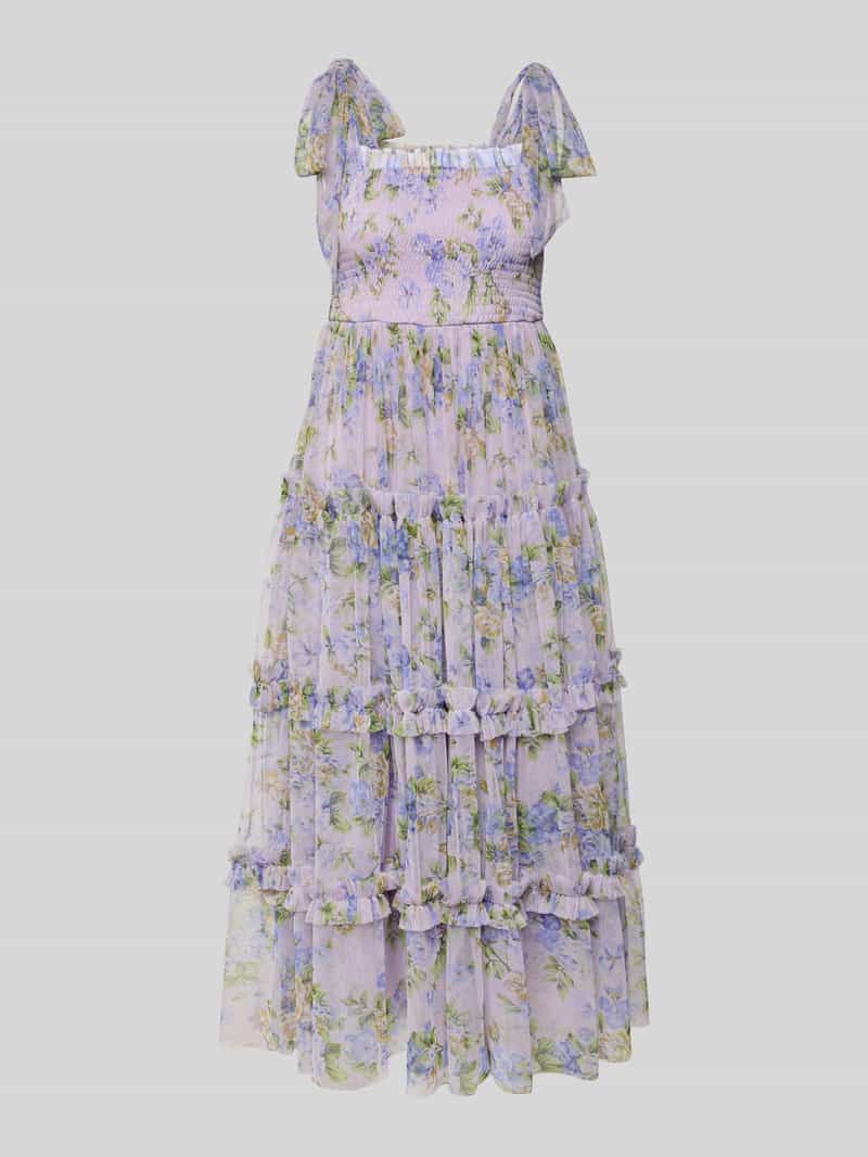 Lace & Beads Cocktailjurk met vierkante hals