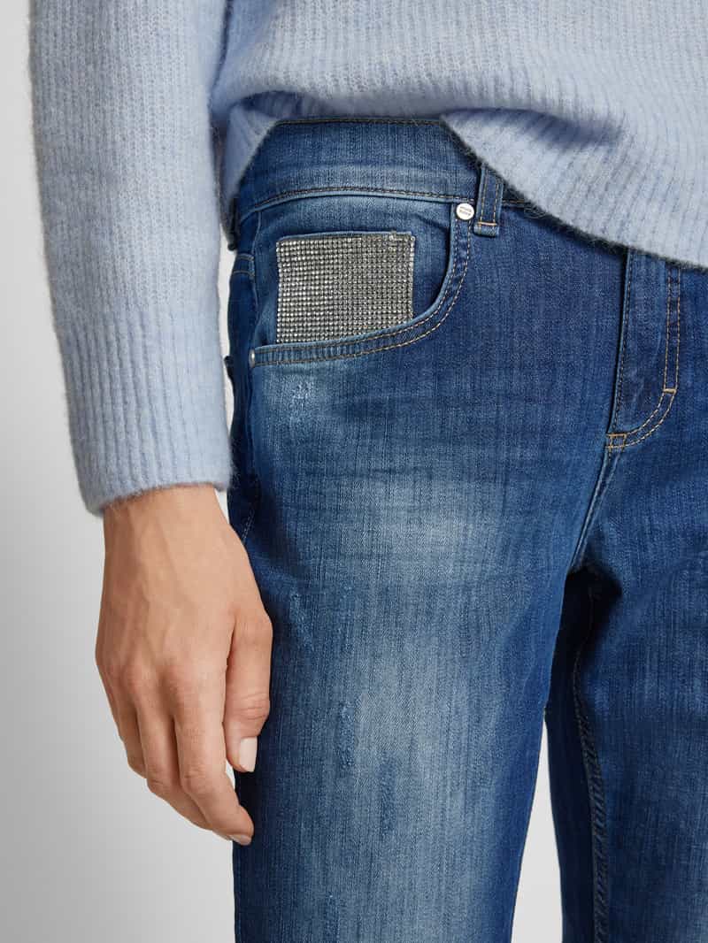 Angels Straight leg boyfriend jeans met strass-steentjes model 'GLAM'
