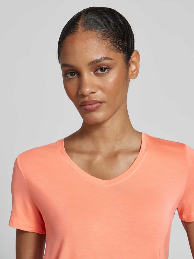 Schiesser T-shirt met geribde V-hals