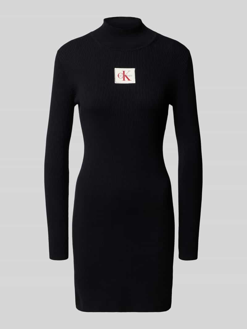 Calvin Klein Jeans Mini-jurk met logopatch in gebreide look