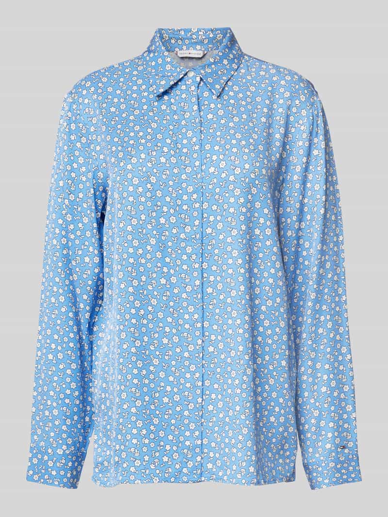 Tommy Hilfiger Regular fit blouse met blinde knoopsluiting