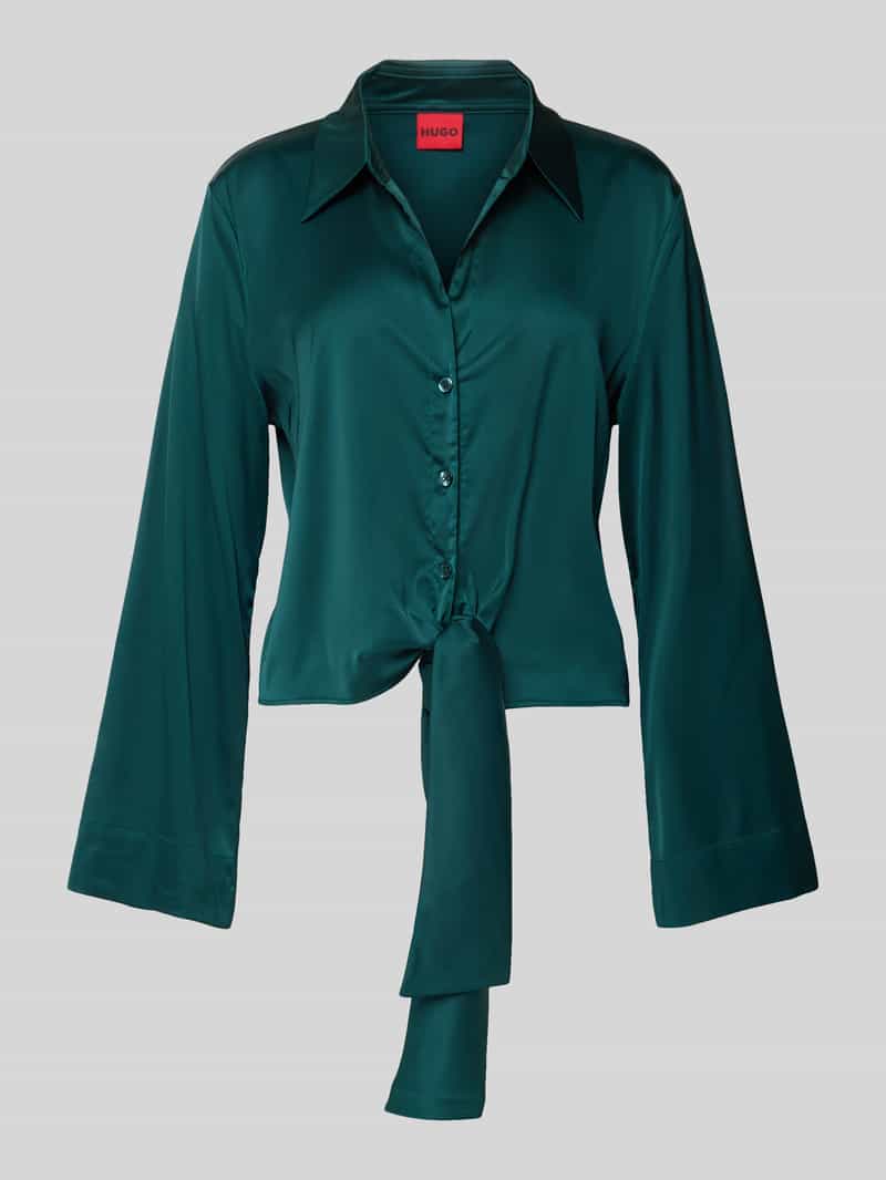HUGO Regular fit blouse met lange mouwen in satijnlook model 'ERRIKA'