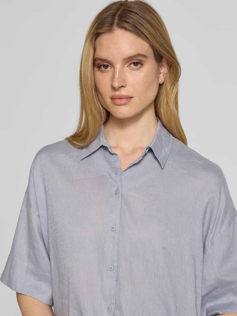 drykorn Relaxed fit linnen blouse met extra brede schouders