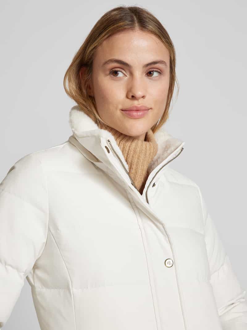 Lauren Ralph Lauren Gewatteerde lange jas met capuchon met imitatiebont