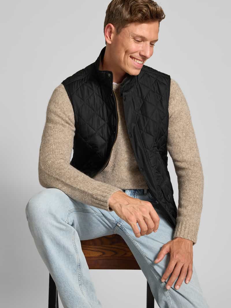 Barbour Regular fit bodywarmer met drukknopen model 'LOWERDALE GILET'