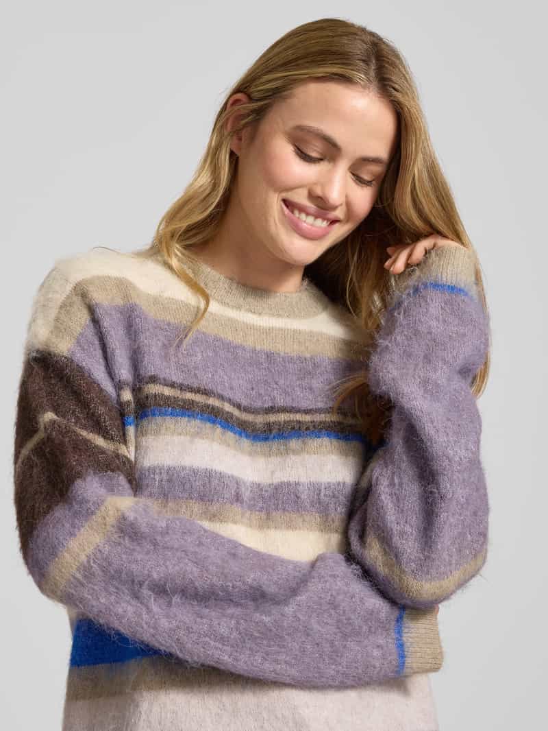 Jake*s Collection Loose fit gebreide pullover met wol