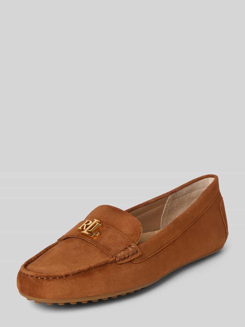 Lauren Ralph Lauren Mocassins van leer met labelapplicatie, model 'BARNSBURY'