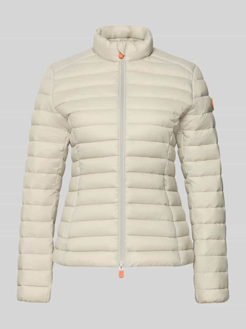 Slim fit gewatteerd jack met gevoerde opstaande kraag model 'Carly'