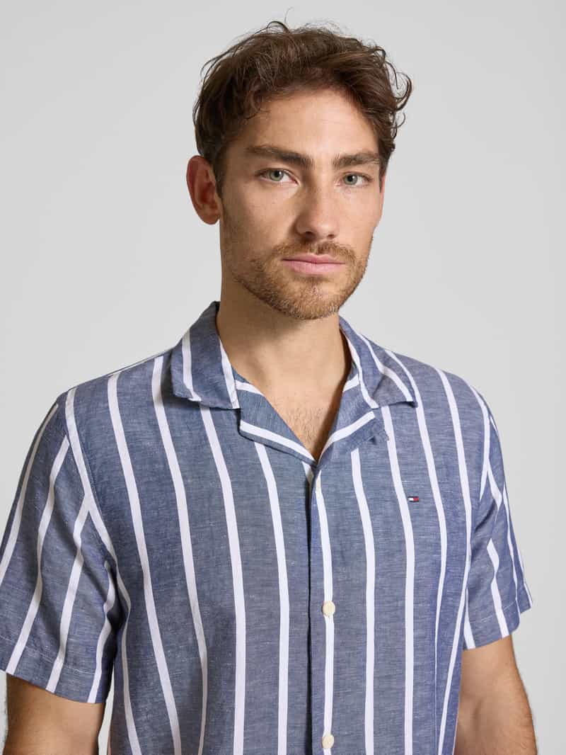 Tommy Hilfiger Regular fit vrijetijdsoverhemd van een mix van katoen en linnen