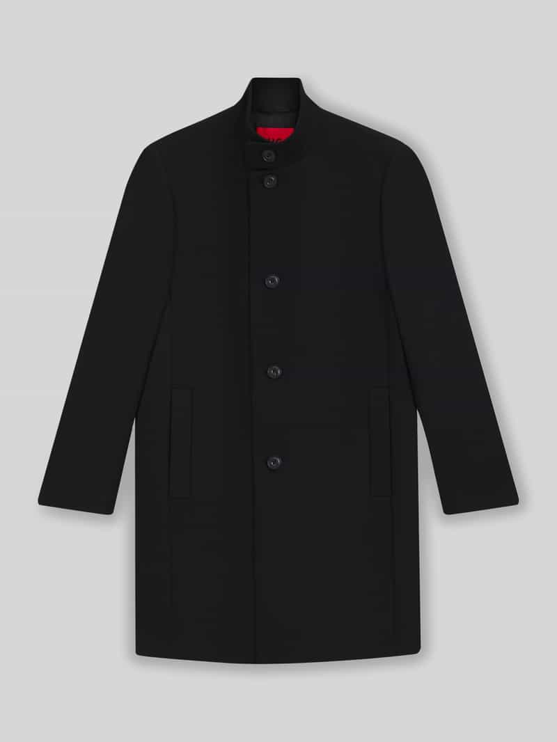HUGO Regular fit lange wollen jas met opstaande kraag model 'MINTRAX2541'