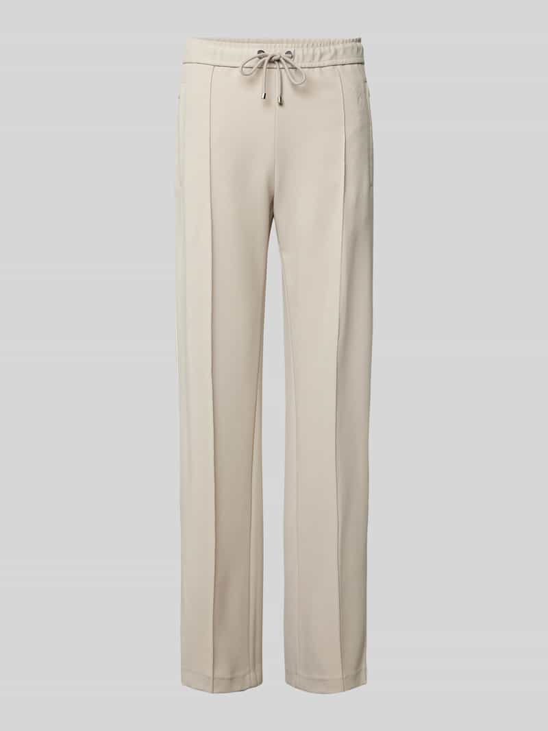 MAC Straight leg stoffen broek met vaste persplooien, model 'Chiara'