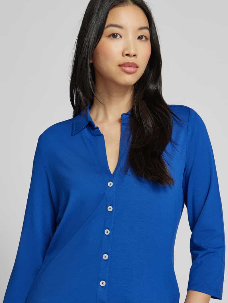 Marc O'Polo Regular fit shirt met 3 4-mouwen en flapkraag