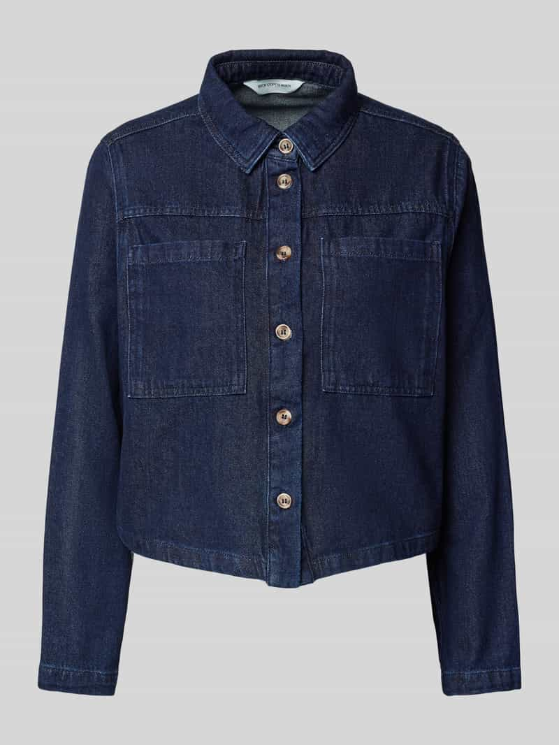 MSCH Copenhagen Jeansjack met platte kraag, model 'Oliva'