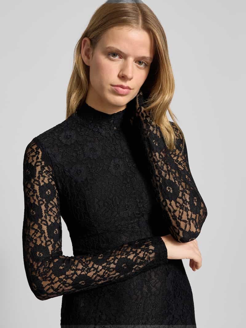 bardot Avondjurk van kant met opstaande kraag model 'HARLYN'