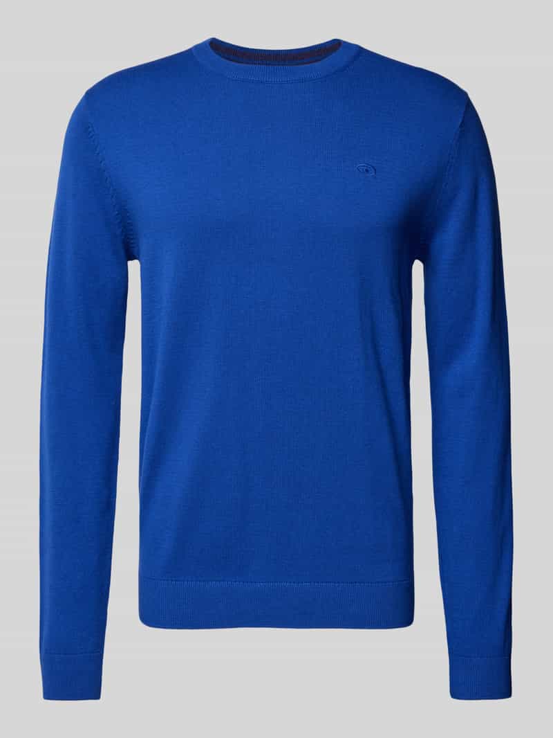 Tom Tailor Gebreide pullover met labelstitching model 'BASIC'