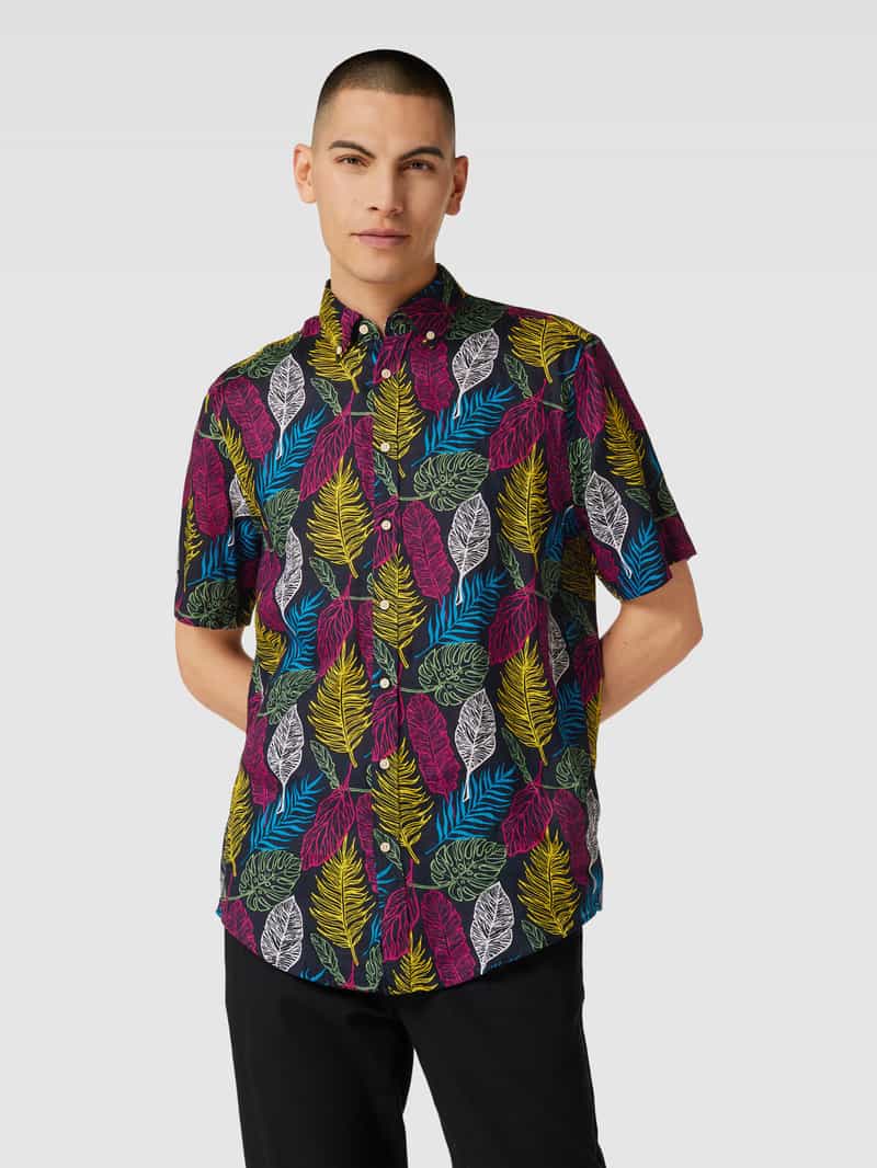 Regular fit vrijetijdsoverhemd met all-over motief Christian Berg Men