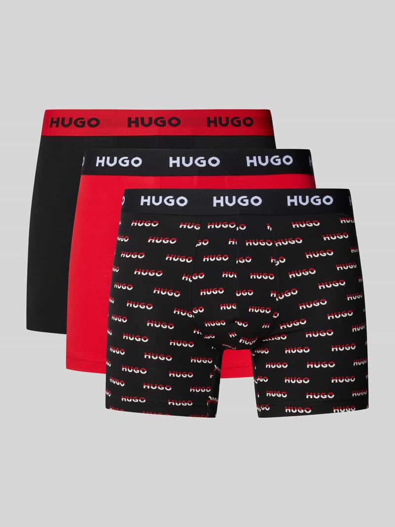 HUGO Boxershort met elastische logoband in een set van 3 stuks