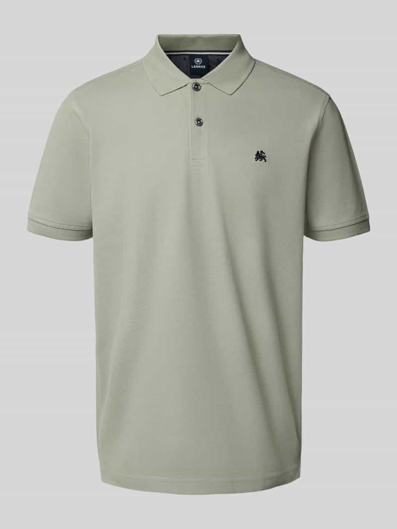 Lerros Shirt met korte mouwen met logoborduursel op borsthoogte