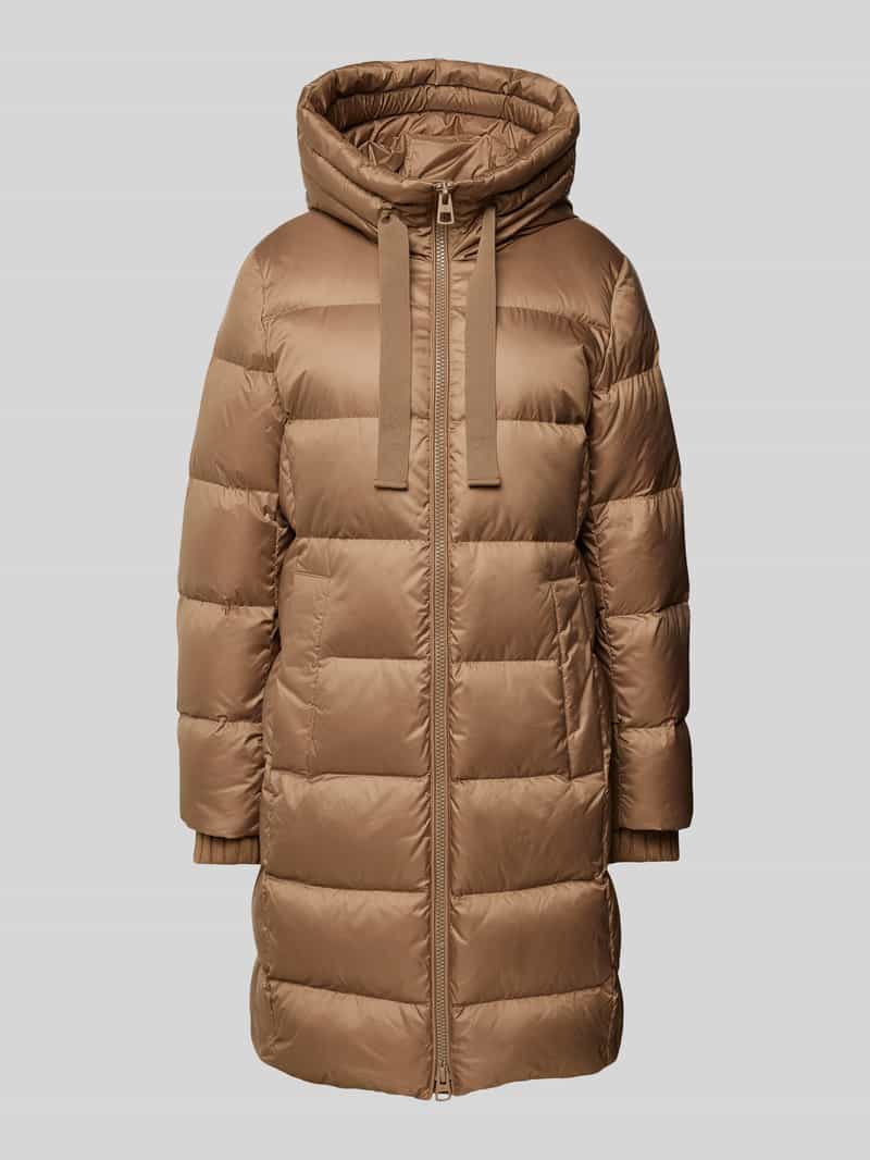 Marc O'Polo Regular fit lange donsjas met veren