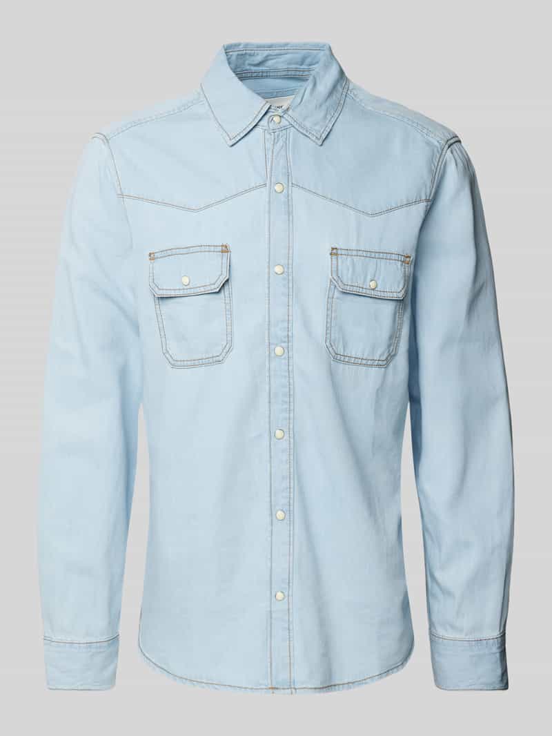 s.Oliver RED LABEL Regular fit jeansoverhemd van een katoenmix in western-stijl