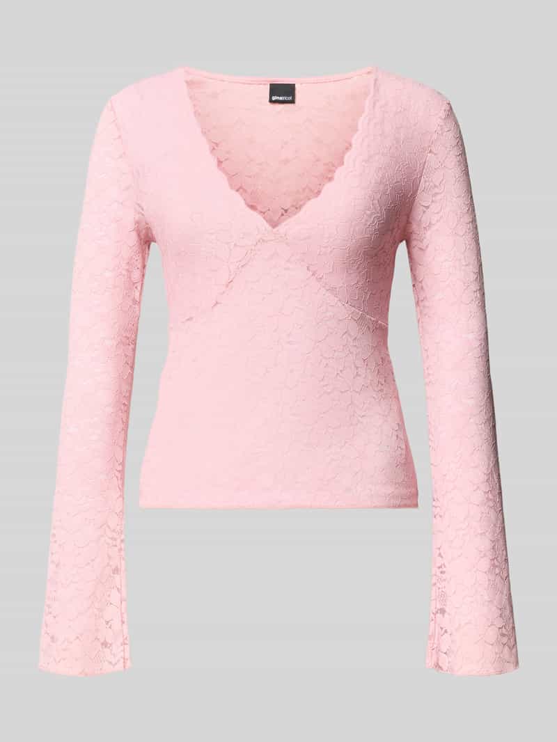 Gina Tricot Shirt met lange mouwen en V-hals