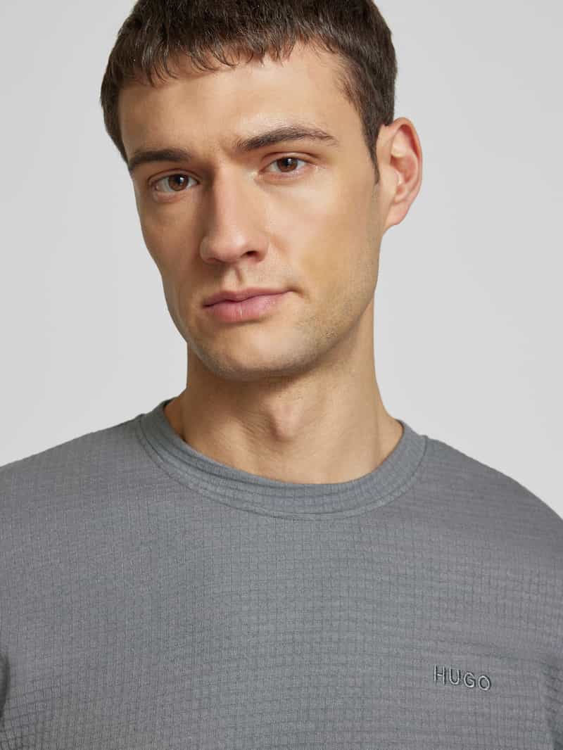 HUGO Shirt met lange mouwen en labelstitching model 'Austin'