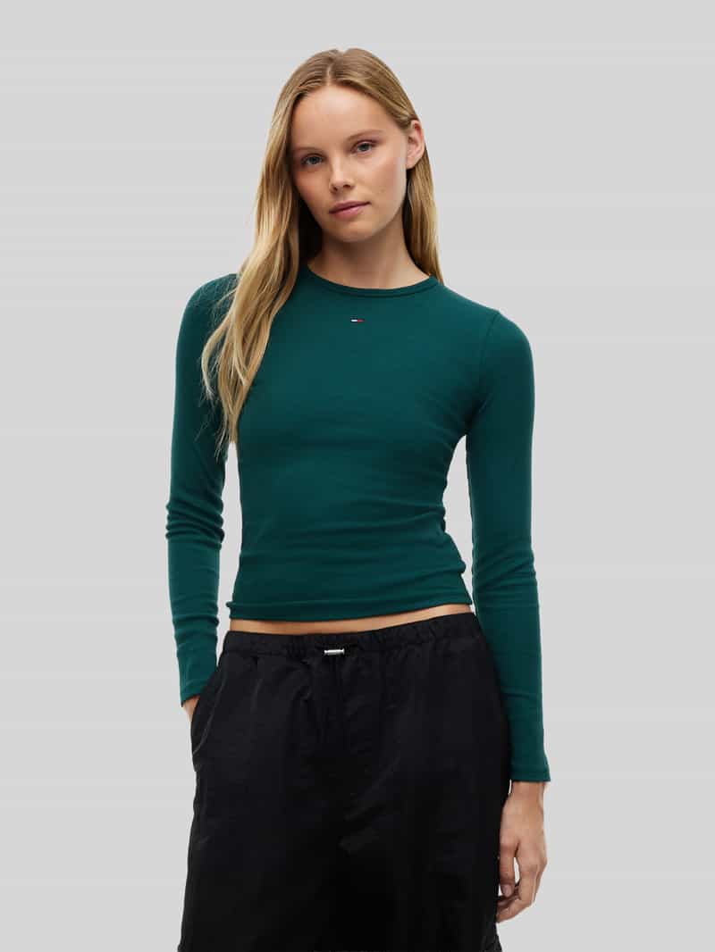 Tommy Jeans Slim fit shirt met lange mouwen van katoenmix