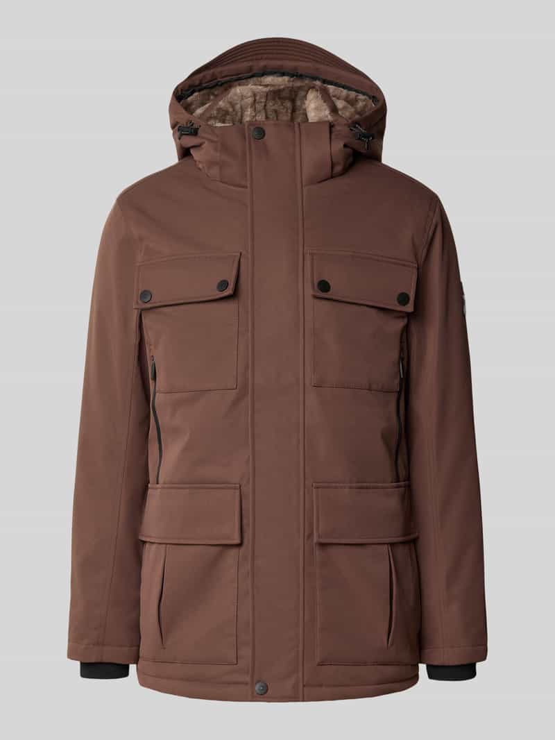 Tom Tailor Regular fit parka met voering van capuchon van imitatiebont