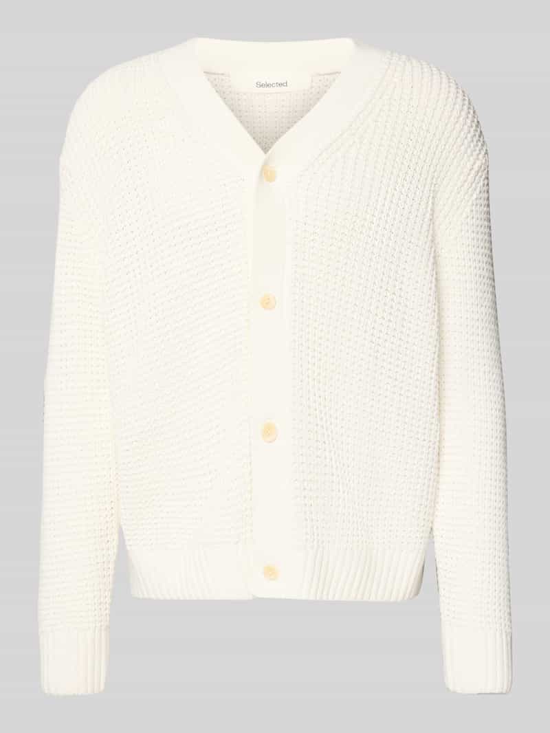 Selected Homme Regular fit gebreid jack van puur katoen model 'DERECK'