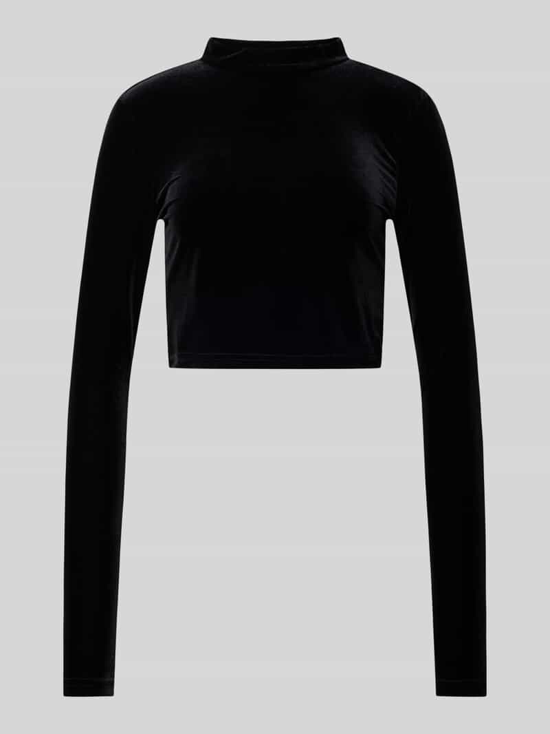 Kort shirt met lange mouwen en opstaande kraag
