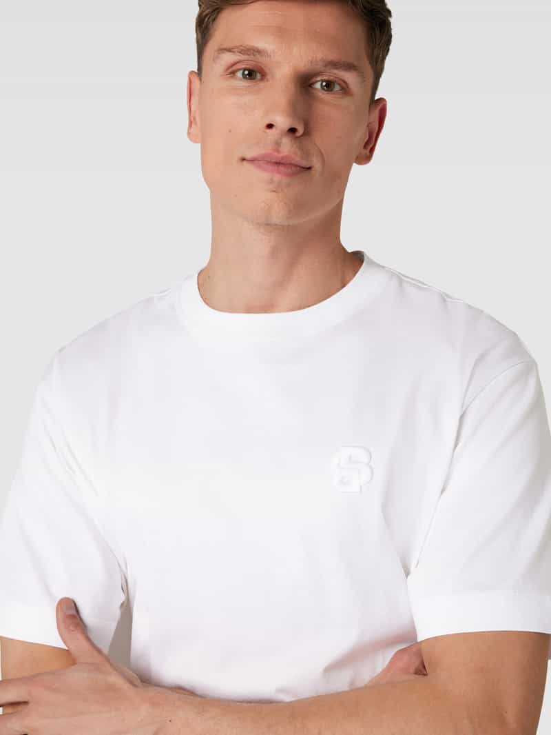 Boss T-shirt met labelstitching model 'Tames'