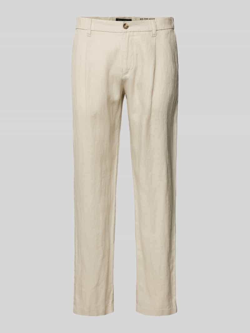 Marc O'Polo Tapered linnen broek met bandplooi model 'OSBY JOGGER'
