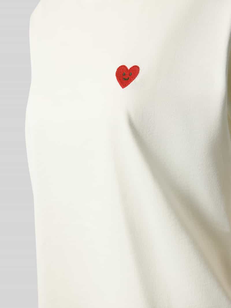 Jake*s Casual Pyjamabovendeel met motiefstitching