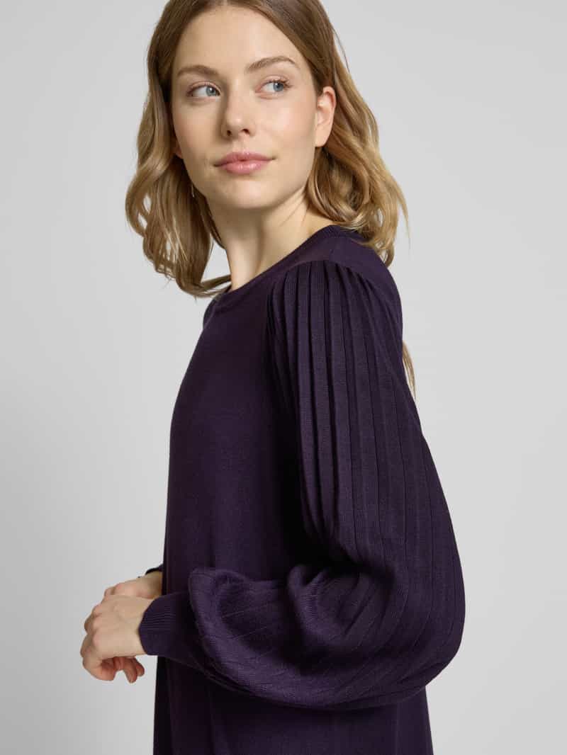 Kaffe Knielange jurk met pofmouwen model 'Alone'