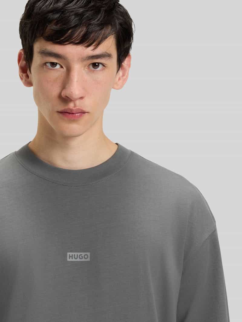 Hugo Blue Loose fit T-shirt van puur katoen model 'NALONO'