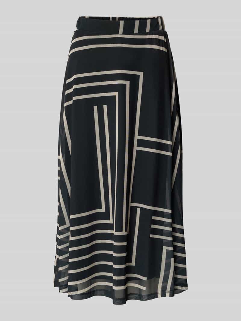 ZABAIONE Midirok met geometrische all-over prin model 'Serena'