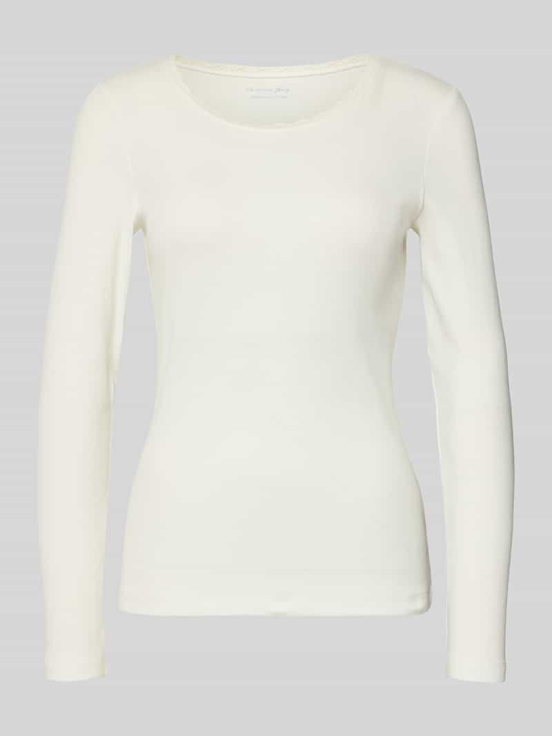 Christian Berg Woman Slim fit shirt met lange mouwen en kant