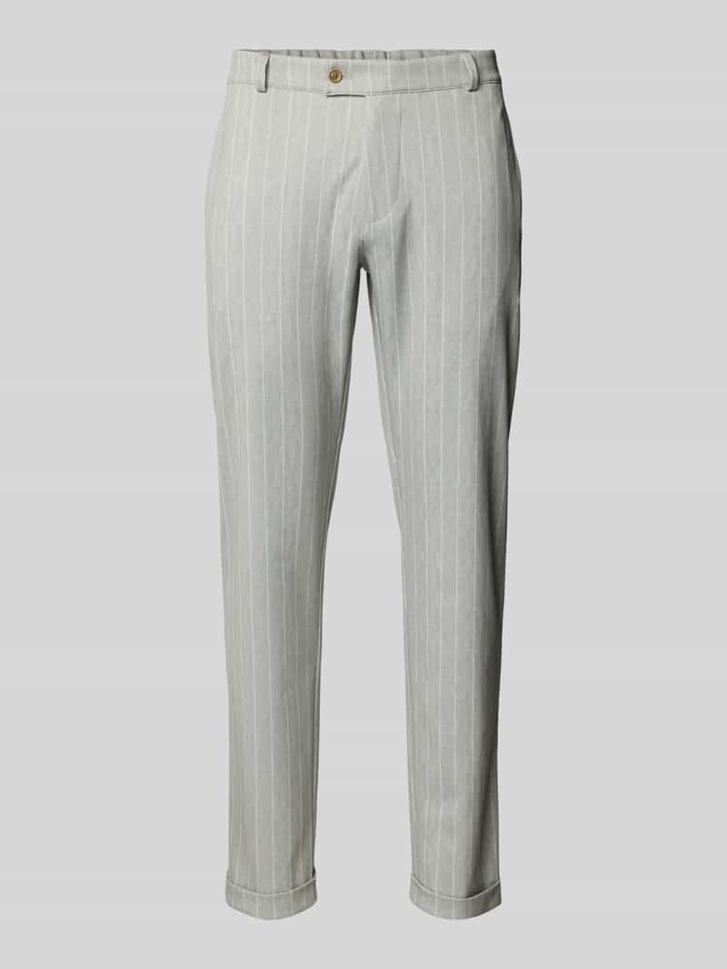 Tapered fit stoffen broek met applicaties, model 'Clow'