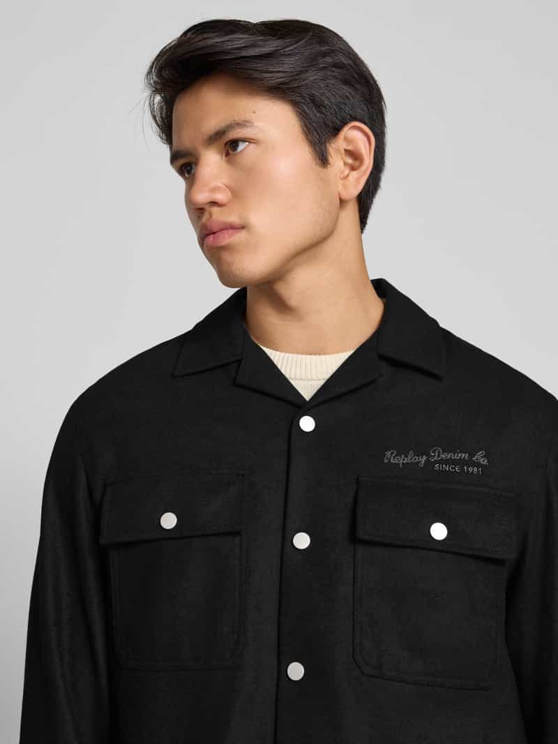Replay Regular fit overhemdjack met lanawol