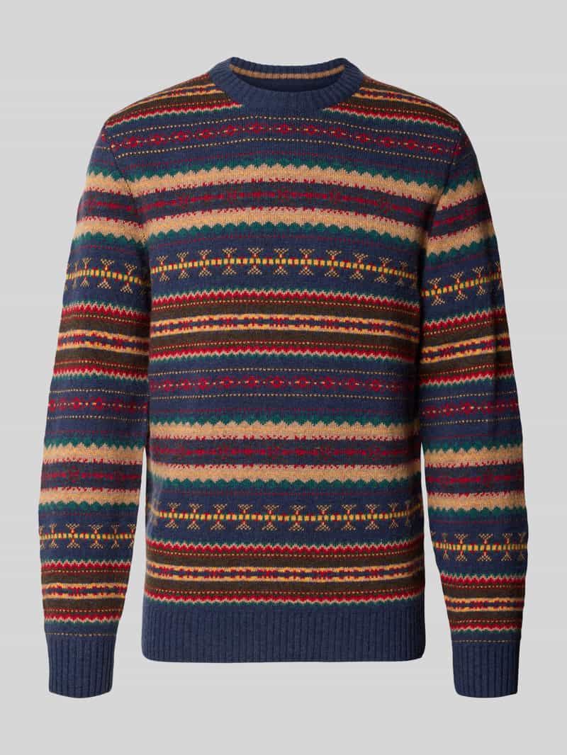 MCNEAL Slim gebreide pullover van katoenmix met ronde hals