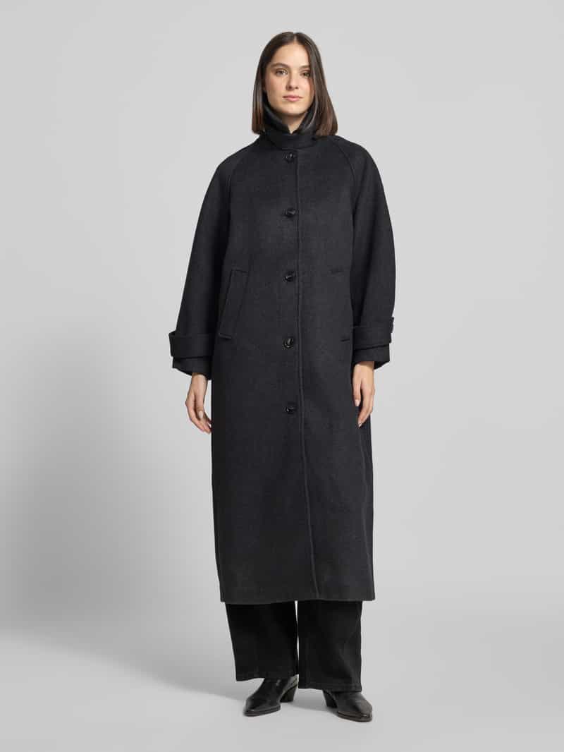 NEO NOIR Lange jas van linnenmix met opstaande kraag model 'Keaton'