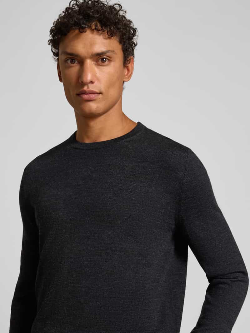 Christian Berg Men Regular fit shirt met lange mouwen van een mix van merinowol