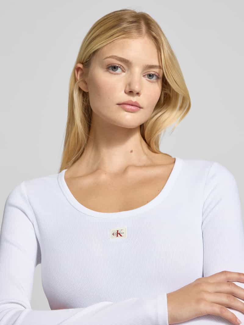 Calvin Klein Jeans Shirt met lange mouwen en labeldetail
