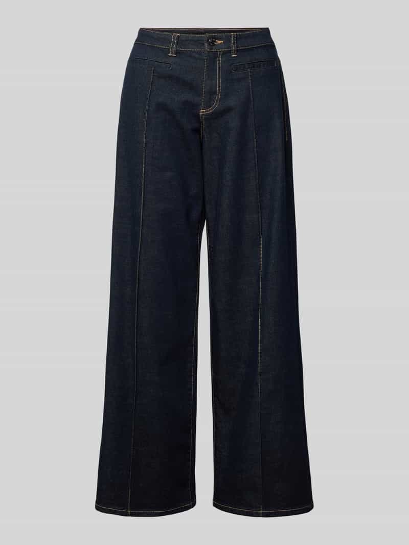 comma Wide leg jeans met contrastnaden