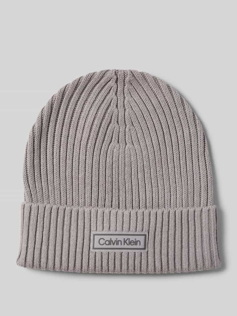 CK Calvin Klein Gebreide muts met kasjmier en labelpatch