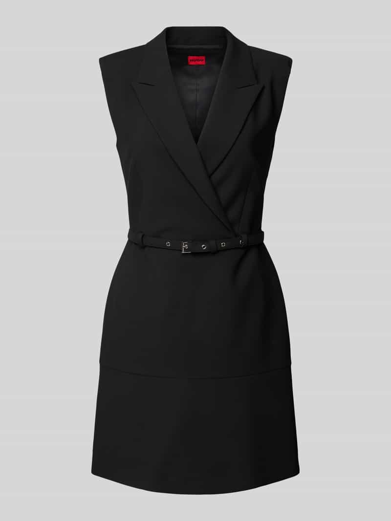 HUGO Mini-jurk met viscose en reverskraag model 'Kamilian'