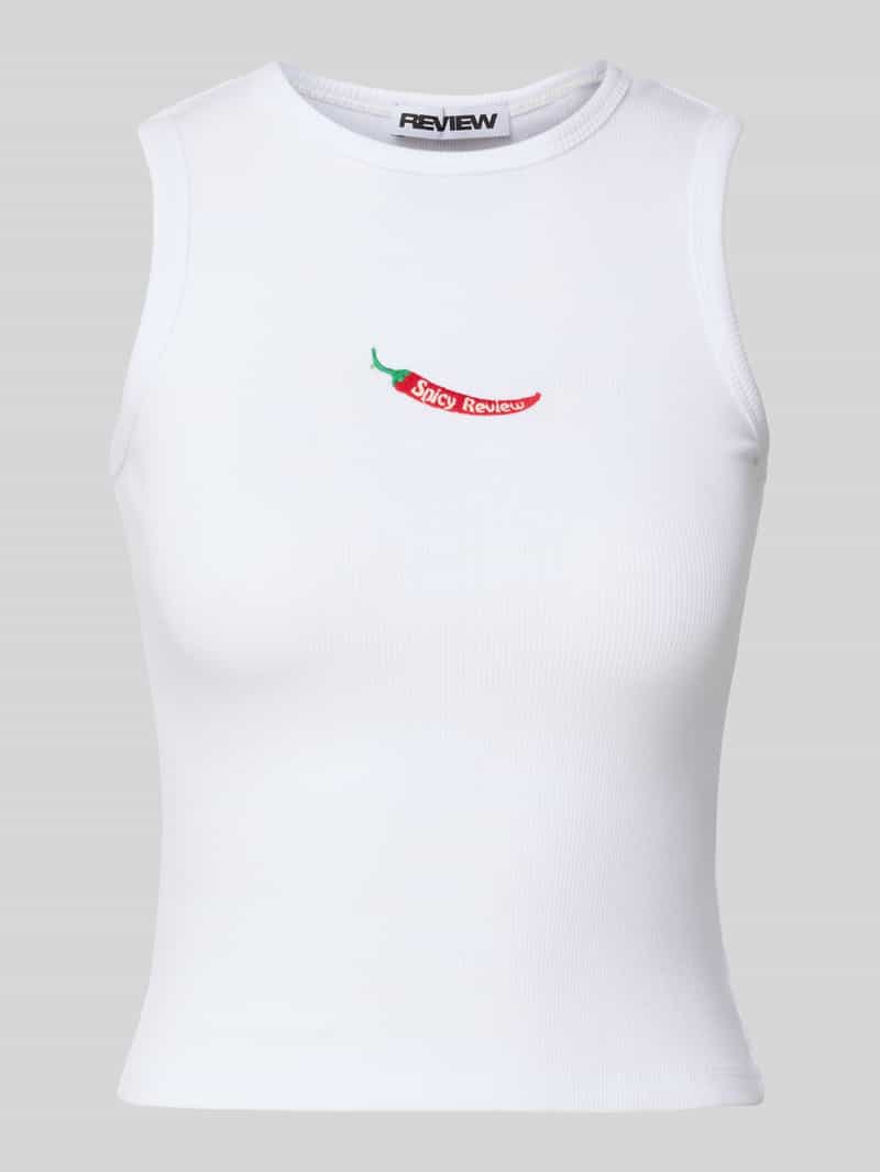 Review Tanktop met motiefstitchings