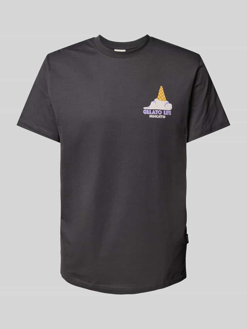 Dedicated T-shirt met ronde hals model 'Gelato Life'